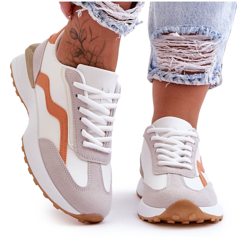 FJ1 Deportivas Mujer Piel Blanco-Naranja Somerio