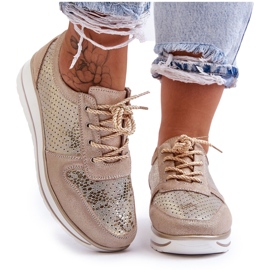 Deportivas Piel Con Perforación S.Barski AL22246 Oro dorado
