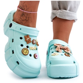 Chanclas De Espuma Para Mujer Crocs Con Adornos Verde Marlett