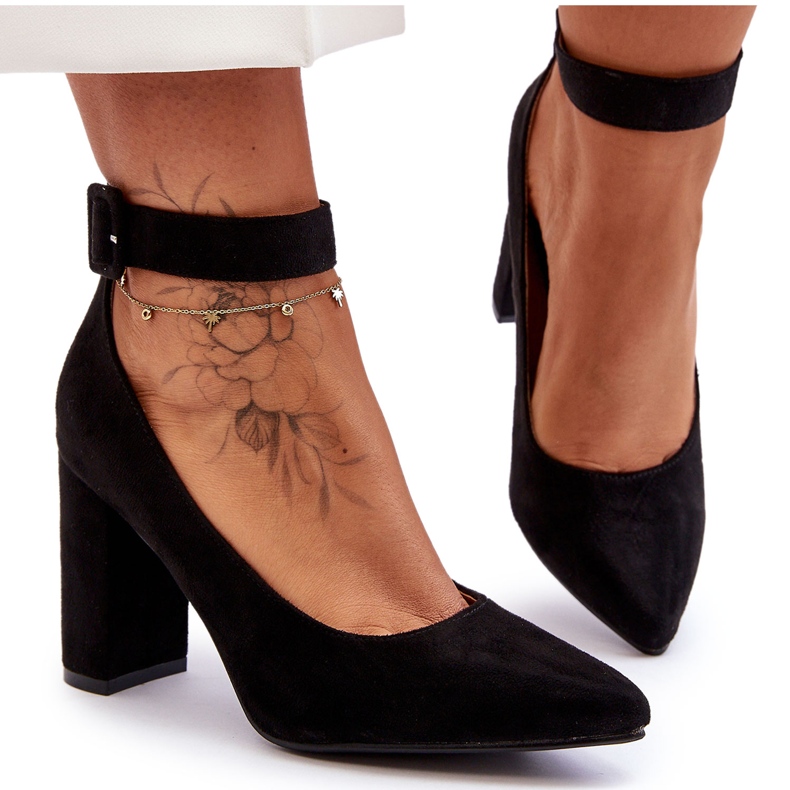 Zapatos De Salón Elegantes De Ante Negro Gloria
