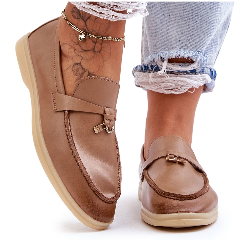 PM1 Mocasines Clásicos Mujer Marrón Cortez