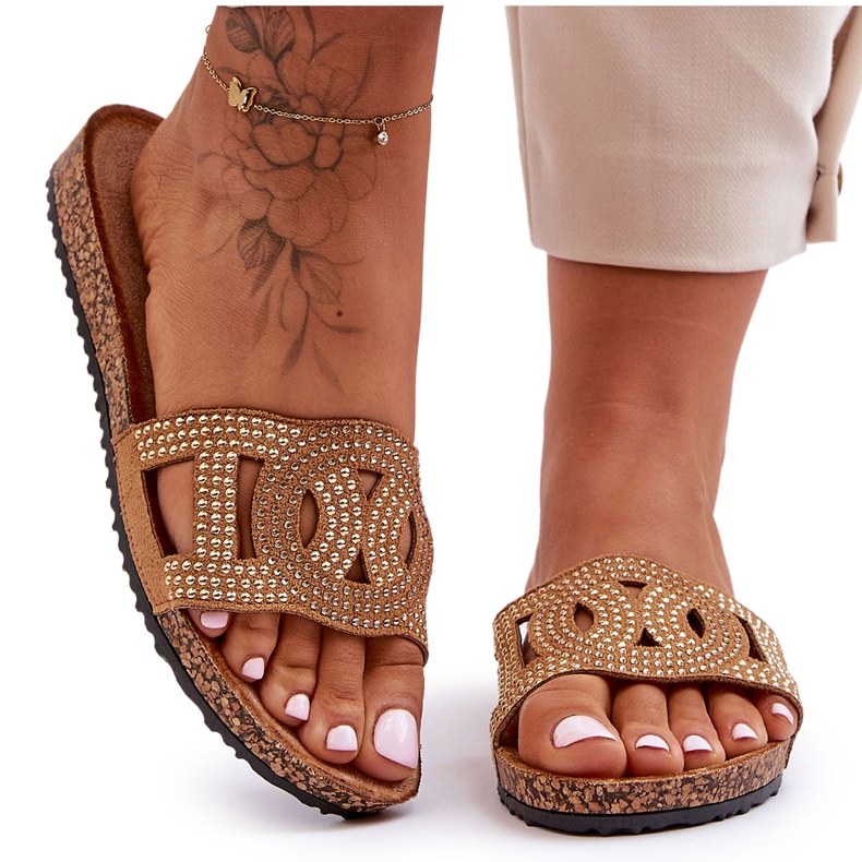 Pantuflas de Mujer con Tachuelas Marrón Evelins Pantuflas de Mujer con Tachuelas Marrón Evelins