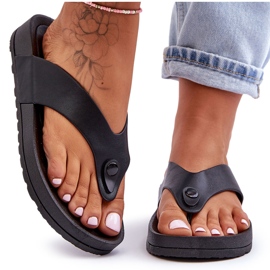 Chanclas Mujer Plataforma Negro Bellitta