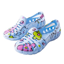 Chanclas de goma azul con estampado Finley