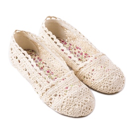 Bailarinas infantiles crochet beige de Lisa