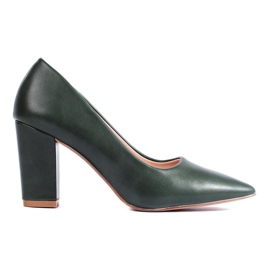 Zapatos de tacón de aguja verde oscuro de Shelovet