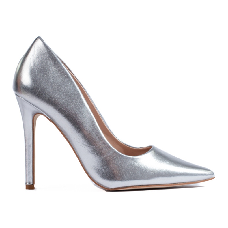 Zapatos de salón de tacón alto en plata metalizada de Shelovet
