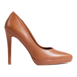Elegantes zapatos marrones de tacón alto de Shelovet marrón