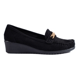 Zapatos de cuña en ante negros de Shelovet