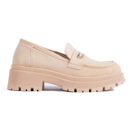 Mocasines de mujer en ante beige de Shelovet