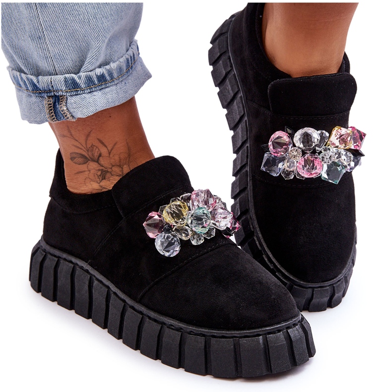 PS1 Zapatos deportivos de moda sin cordones con decoración Black Desire negro