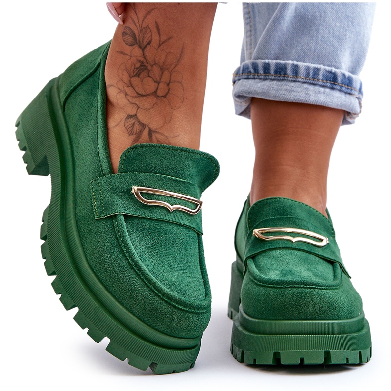 PS1 Mocasines Mujer Ante Verde Pure Love PS1 Mocasines Mujer Ante Verde Pure Love