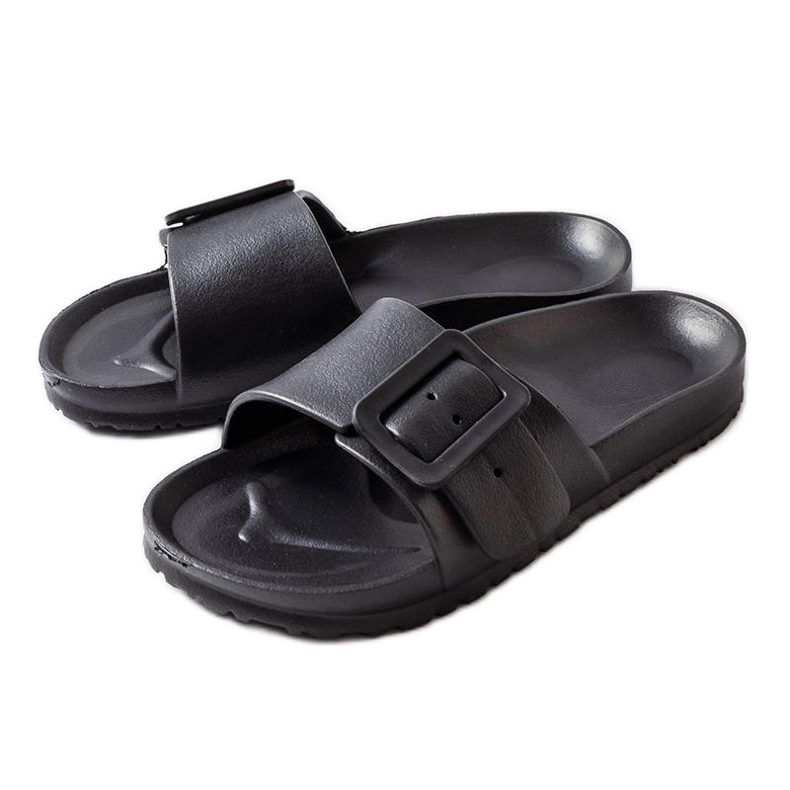 Chanclas de goma negras con hebilla de Nelm negro
