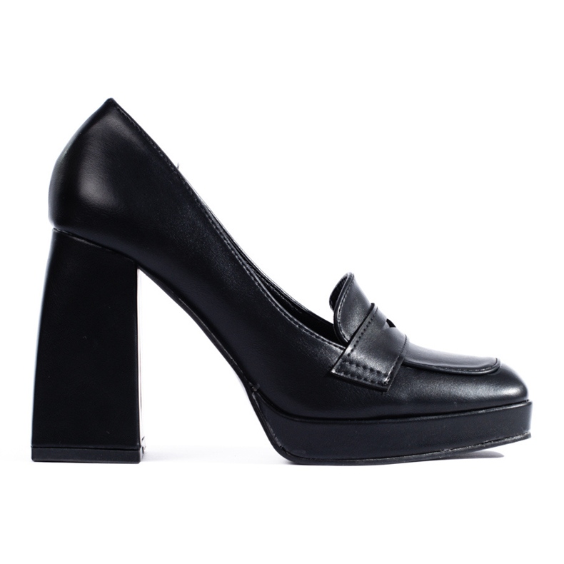 Botas Shelovet negras con taco grueso negro