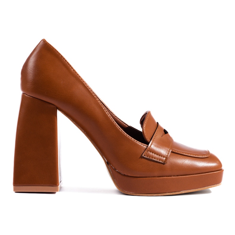 Botas marrones Shelovet con taco grueso marrón