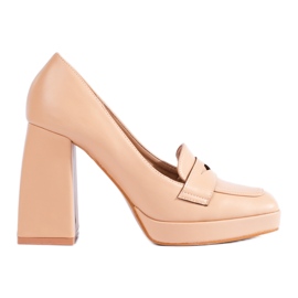 Botas beige con bloque grueso de Shelovet