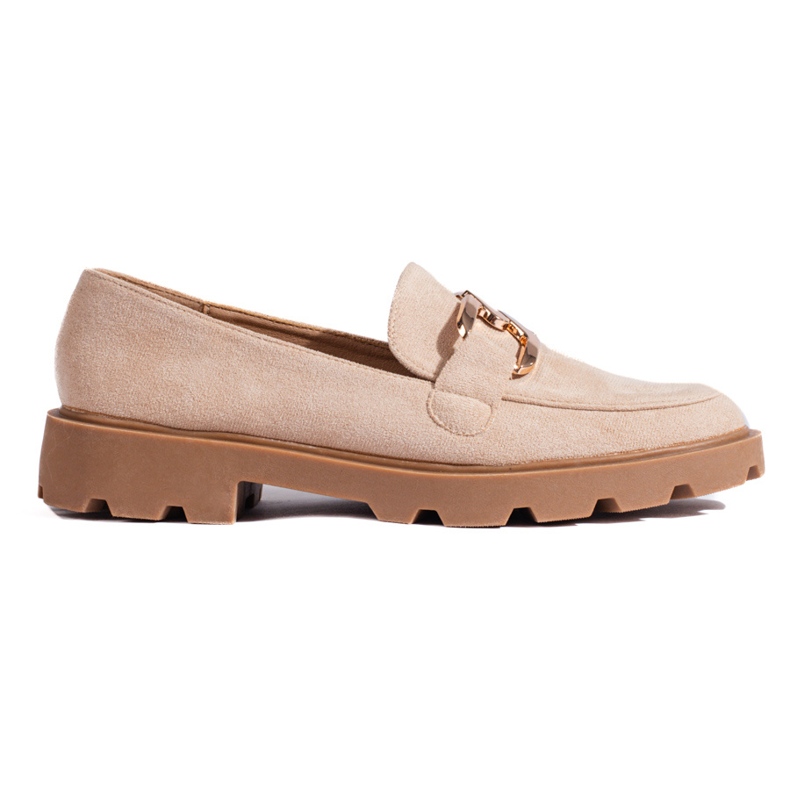 Zapatos de ante beige con cadena de Shelovet