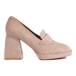 Zapatos de tacón beige de Vinceza