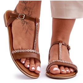 Sandalias Mujer Penna Cubic Zirconia Marrón