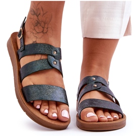 PG1 Sandalias Mujer Brillantes Verde Oscuro Catalia