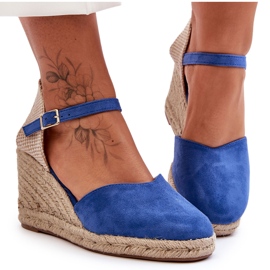 PG1 Sandalias Cuña Ante Azul Selfoss