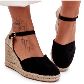 Sandalias De Ante Con Cuña Negro Selfoss