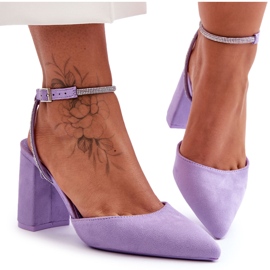 Salones De Ante Con Tira Decorativa Violeta Lirosa