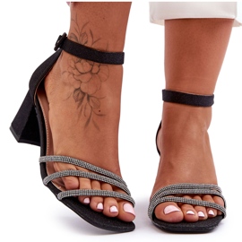 PG1 Sandalias Tacón Brillante Enenor Negro