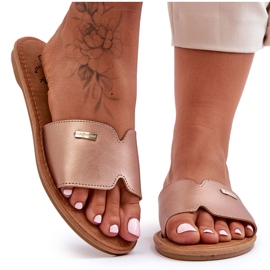 Cómodos Zapatos De Tacón Plano Mujer Oro Rosa Coraline dorado