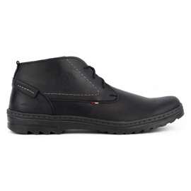 Olivier Zapatos casuales de cuero para hombres 234GT negros