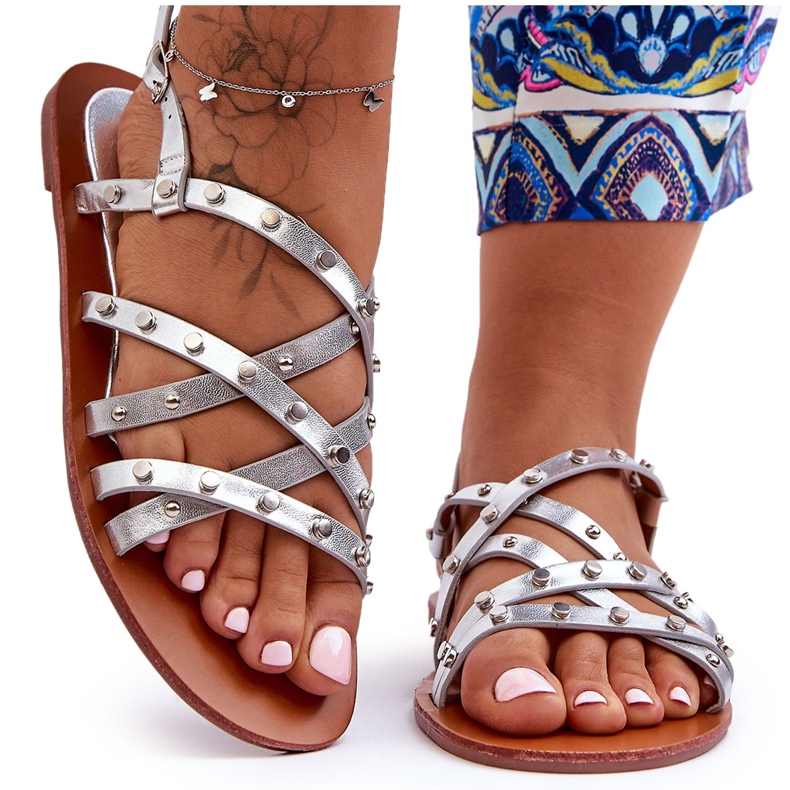 Sandalias Mujer Alemona Plata