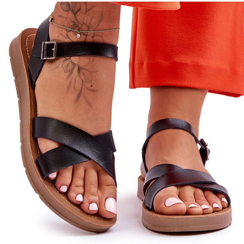 Sandalias Clasicas Mujer Talisma Piel Negras negro