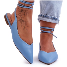 PG1 Bailarinas de Mujer con Tiras Azul Lilly Ann