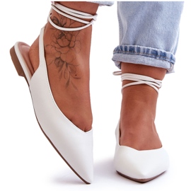 PG1 Bailarinas De Mujer Con Cordones Blanco Lilly Ann