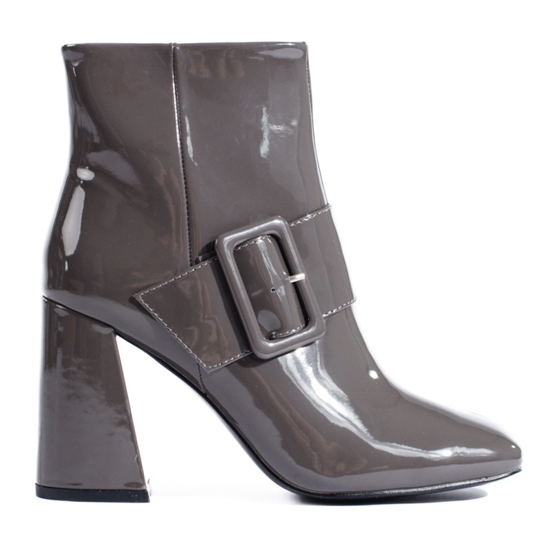 Botas de tacón gris charol de Shelovet