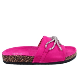 Babuchas de corcho con pedrería Dietz Fucsia rosado
