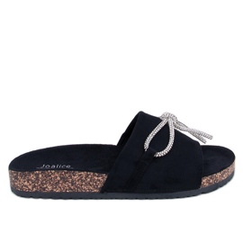 Chanclas de corcho con pedrería Dietz Black negro