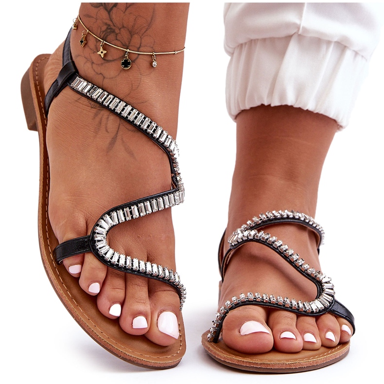 Sandalias con adornos Hayen de mujer de color negro Sandalias con adornos Hayen de mujer de color negro