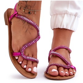 Hayen Mujer Slip-on Sandalias Con Adornos Rosa