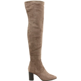 Botas de mujer elásticas color topo Caprice 9-25521-41 355 botas por encima de la rodilla beige