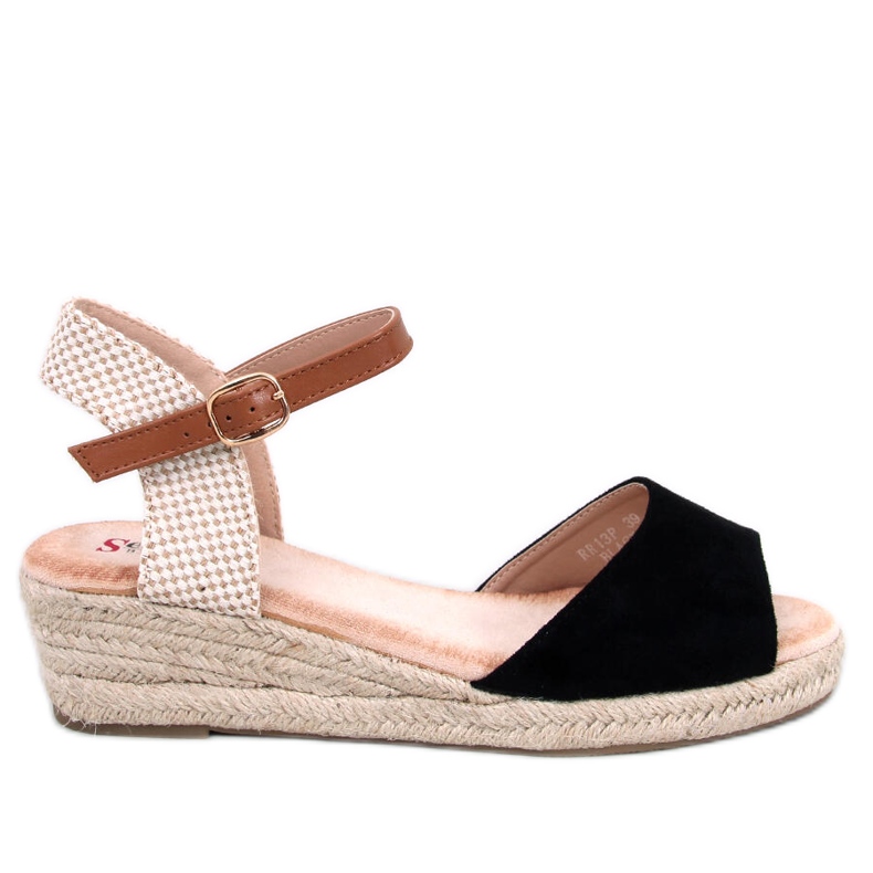 Sandalias con cuña de Eakes Black negro