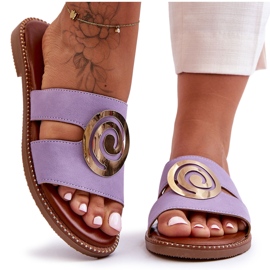 Pantuflas De Moda Con Decoración De Espejo Púrpura Aliento Profundo