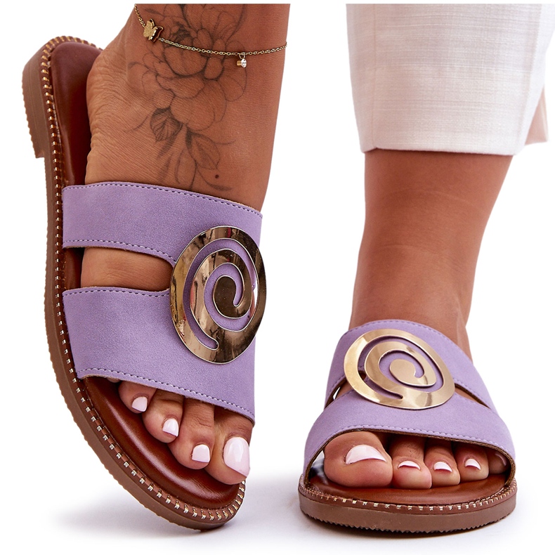 Pantuflas De Moda Con Decoración De Espejo Púrpura Aliento Profundo violeta Pantuflas De Moda Con Decoración De Espejo Púrpura Aliento Profundo violeta