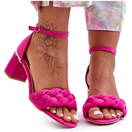 Sandalias Trenzadas Ante Fucsia Essenza rosado