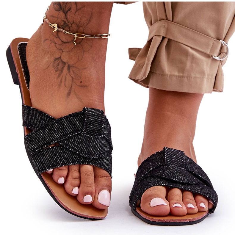 Pantuflas de Lona Aversa Mujer Negras negro