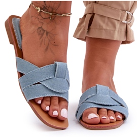 Pantuflas Mujer Tejido Azul Claro Aversa