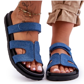 Pantuflas Mujer Tela Velcros Azul Oscuro Jose
