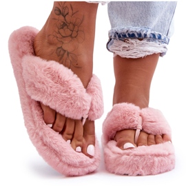 Pantuflas Mujer Piel Pantuflas Elma Rosa
