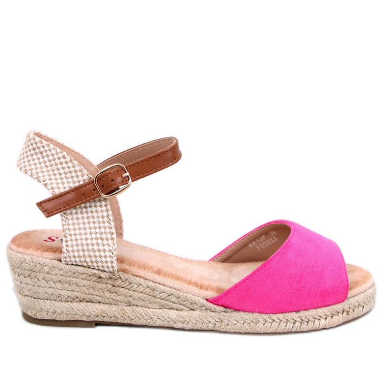 Sandalias tipo alpargata con cuña fucsia de Eakes rosado Sandalias tipo alpargata con cuña fucsia de Eakes rosado