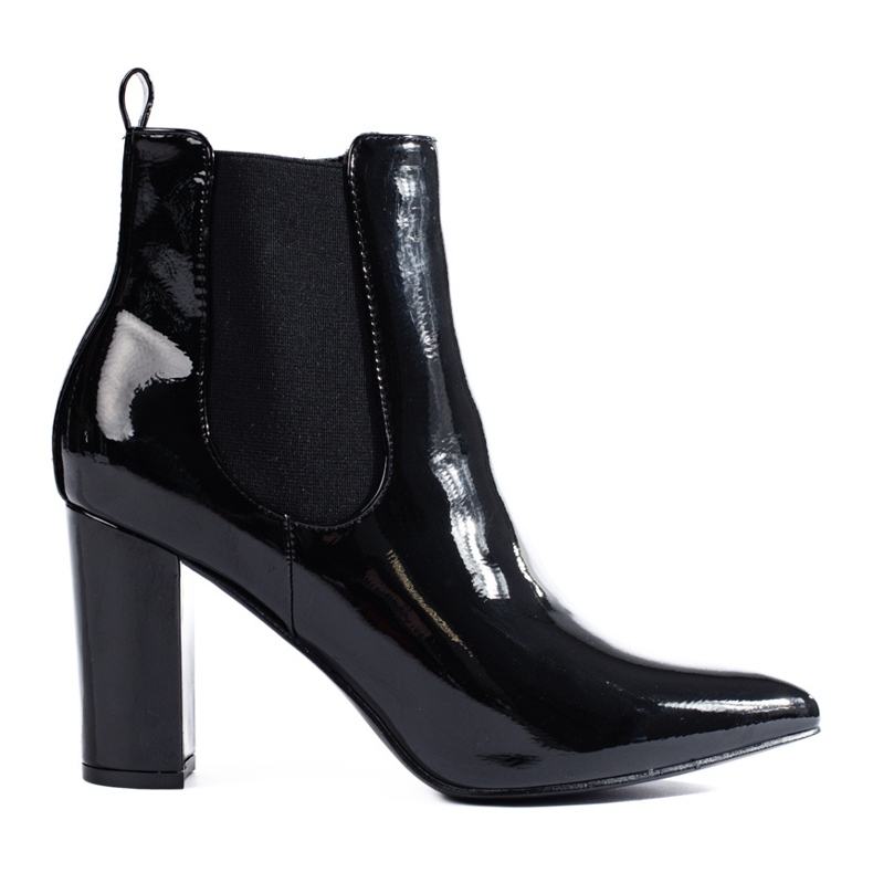 Botines charol Shelovet negro tacón